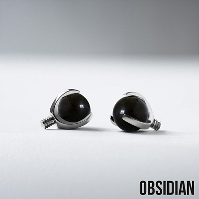 Накрутка шар в лапках Natural Stone Obsidian 1.2 мм
